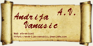 Andrija Vanušić vizit kartica